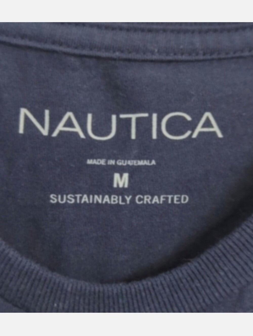 Nautica Navy Blue Crewneck Tee with Sailboat Graphic Logo, Mens Medium - Picture 3 of 7